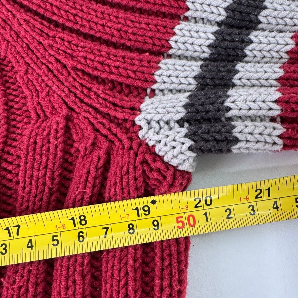 Vintage Y2K Old Navy Sweater Men Large Red Stripe Heavy Knit Skate Grunge 2001 - Picture 7 of 8